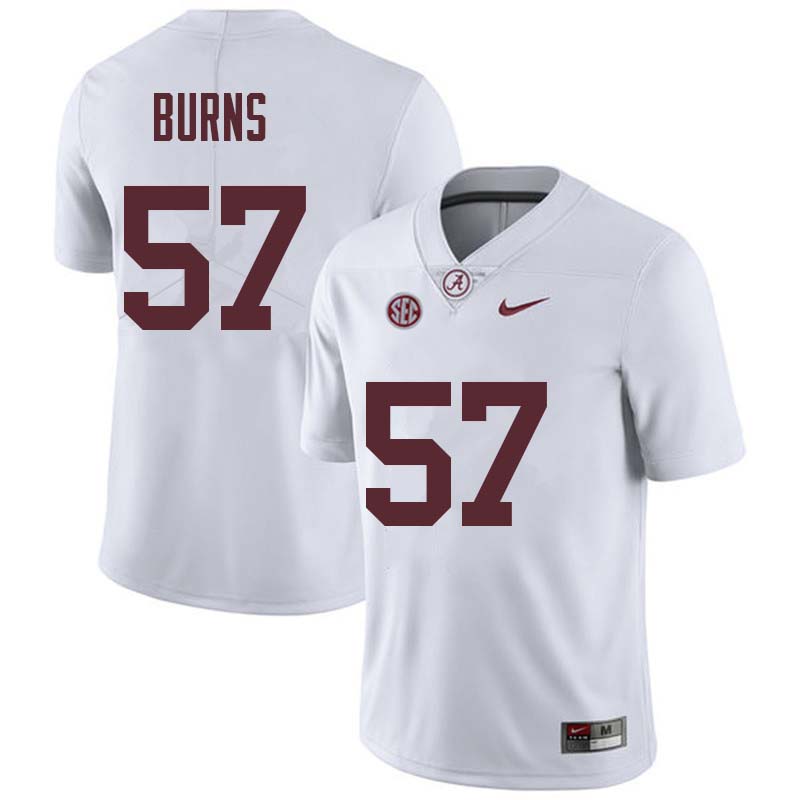 Alabama Crimson Tide Men's Ryan Burns #57 White NCAA Nike Authentic Stitched College Football Jersey AR16V47MX